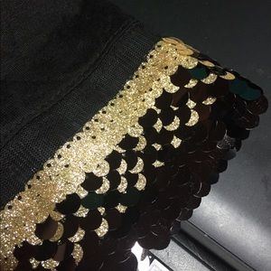 Gold and black sequin women shirt